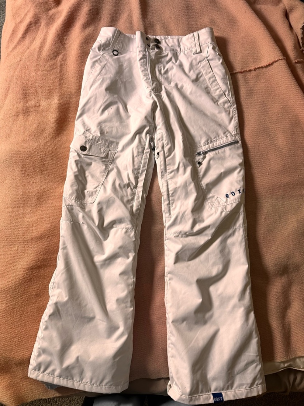 Roxy Girls White Snow Pants - Insulated Ski Joggers